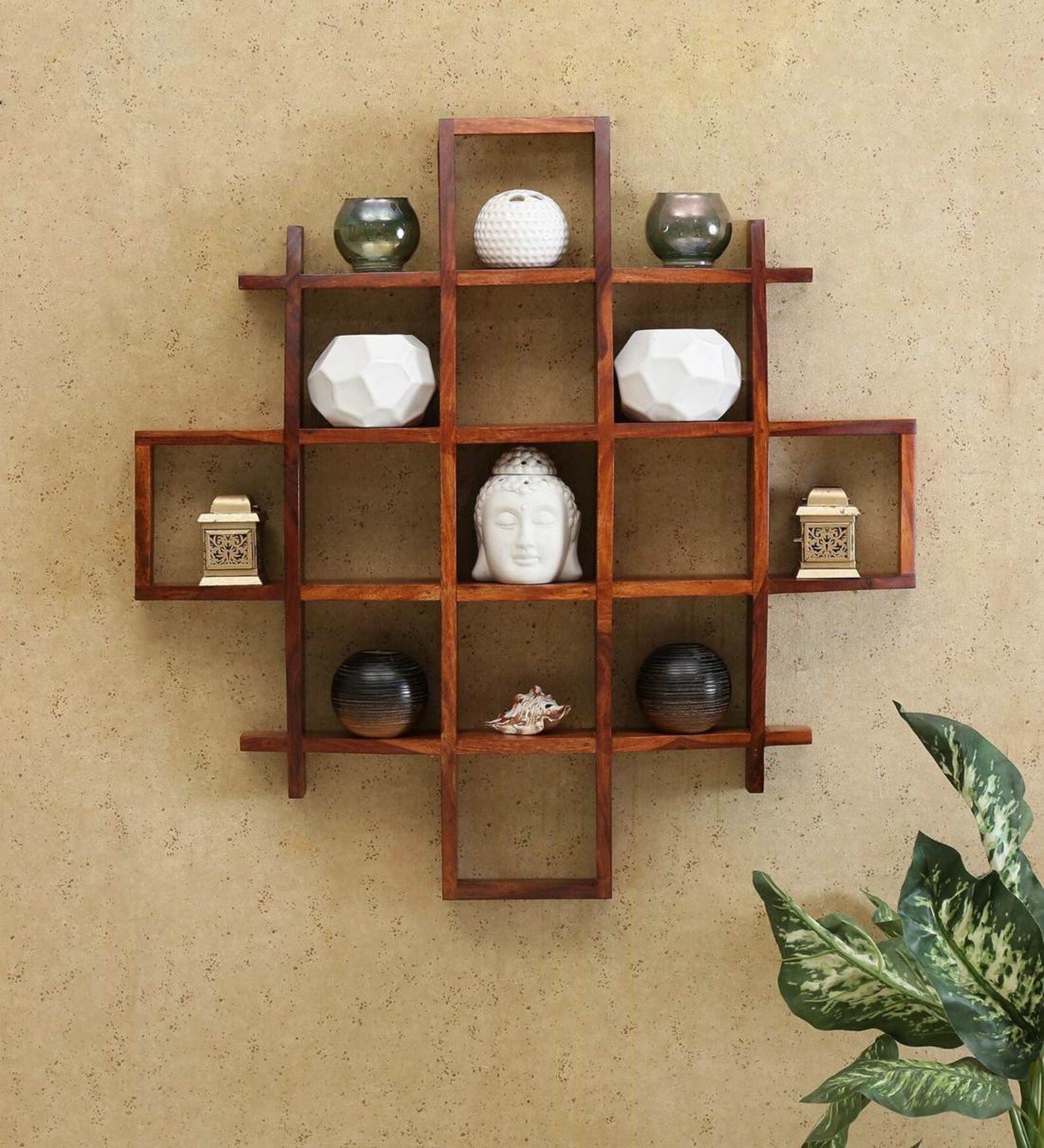 Solid Wood Appel Display Wall Hanging Shelves