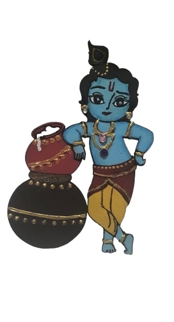 Glamvila Matki Krishna Fridge Magnet