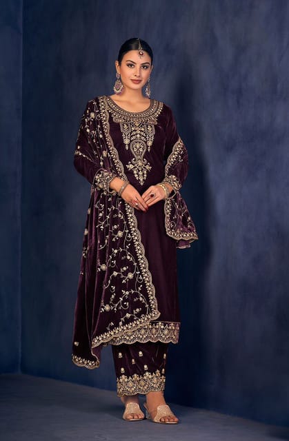 1m dark grey devore embossed floral mesh design spandex velvet dress fabric  58