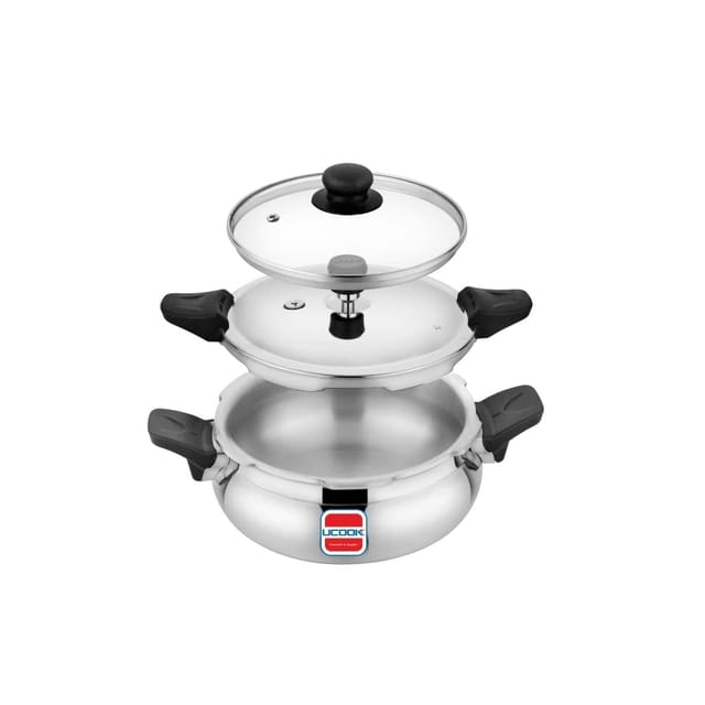 UCOOK By UNITED Ekta Engg. Aluminium Duo Lid 2 in 1 Induction Base