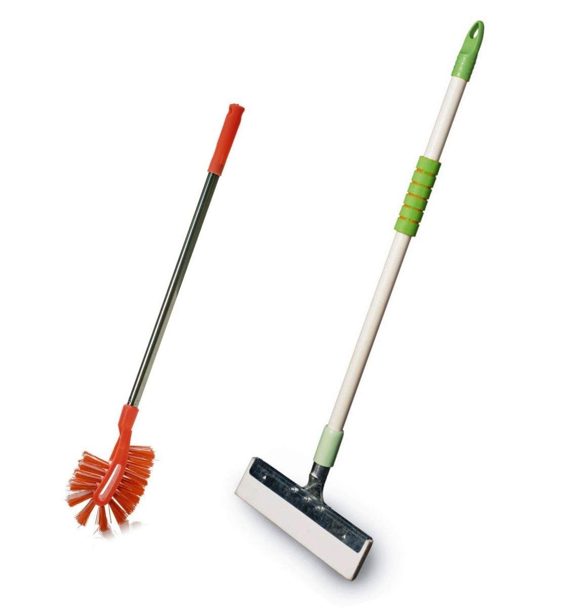 Vimal Ecowipe 250 (for Mini Size Bathroom) Floor Cleaning Wiper + Steelo Maxclean (Long Handle) Toilet Brush Combo Set