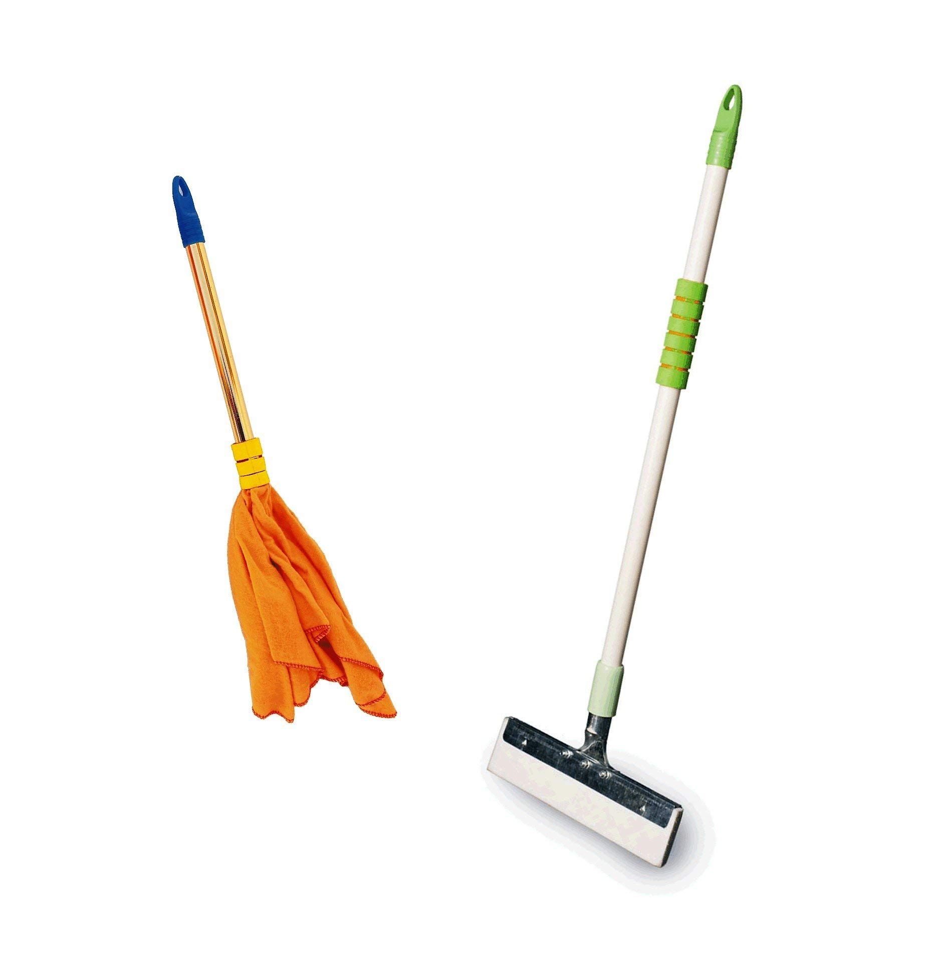 VIMAL Plastic Ecowipe 250 Mini Bathroom Floor Wiper and Duster Dust Mop, Multicolour, Standard Size