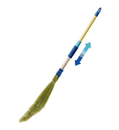 VIMAL Phulwari - OL (with Extendable Handle) Household No-Dust Soft Broom for Dry Floor Cleaning (Multicolour, Standard Size)