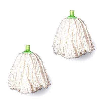 VIMAL JONNEY Cotton Sparkle Microfibre Mop's Refills (White, Standard Size) -Set of 2