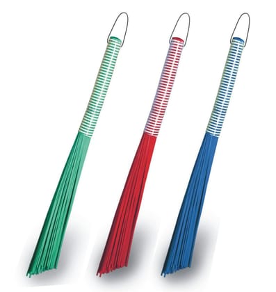 Vimal Combo Set of 3 Multicolour Kharata 24" High Performance Wet & Dry Floor Cleaning Plastic Hard Brooms