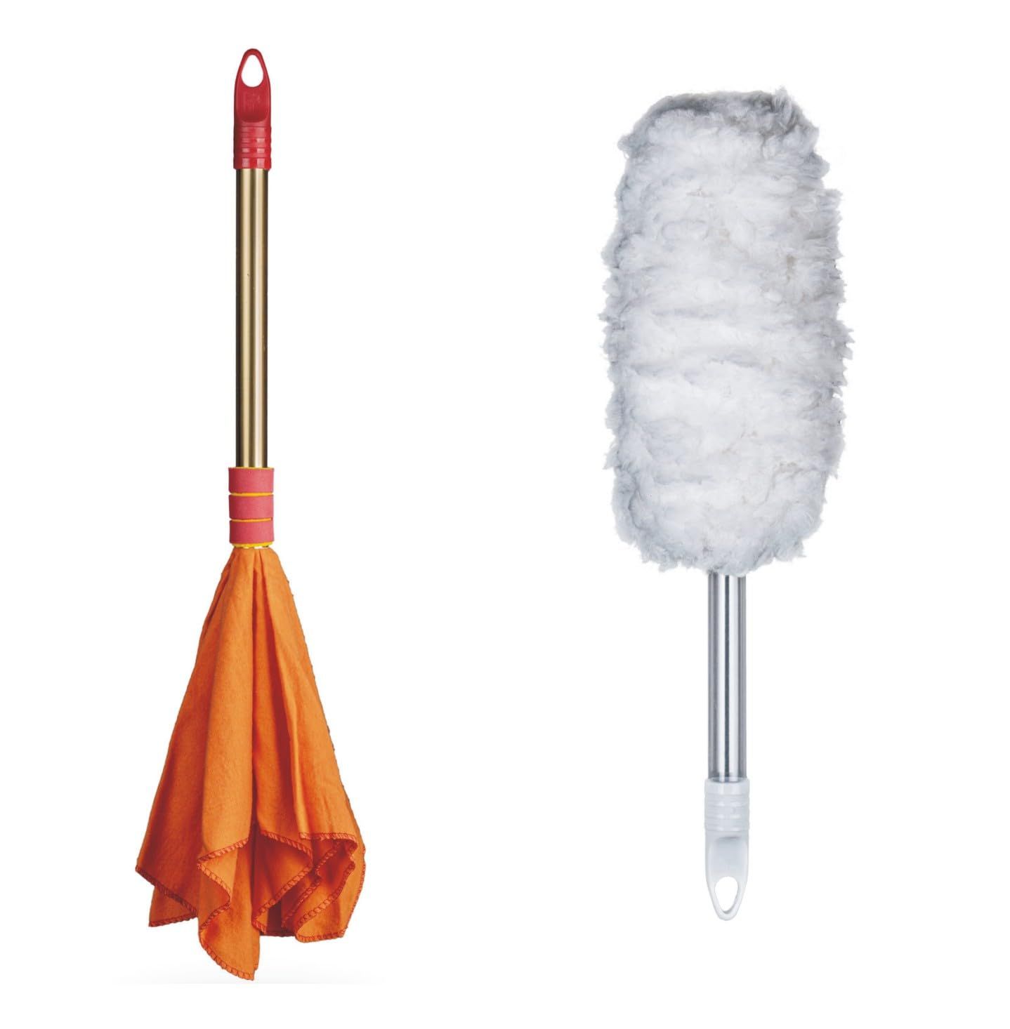 Vimal Micro-fine Duster + Golden Handle Dusting Cloth Mop Combo Set