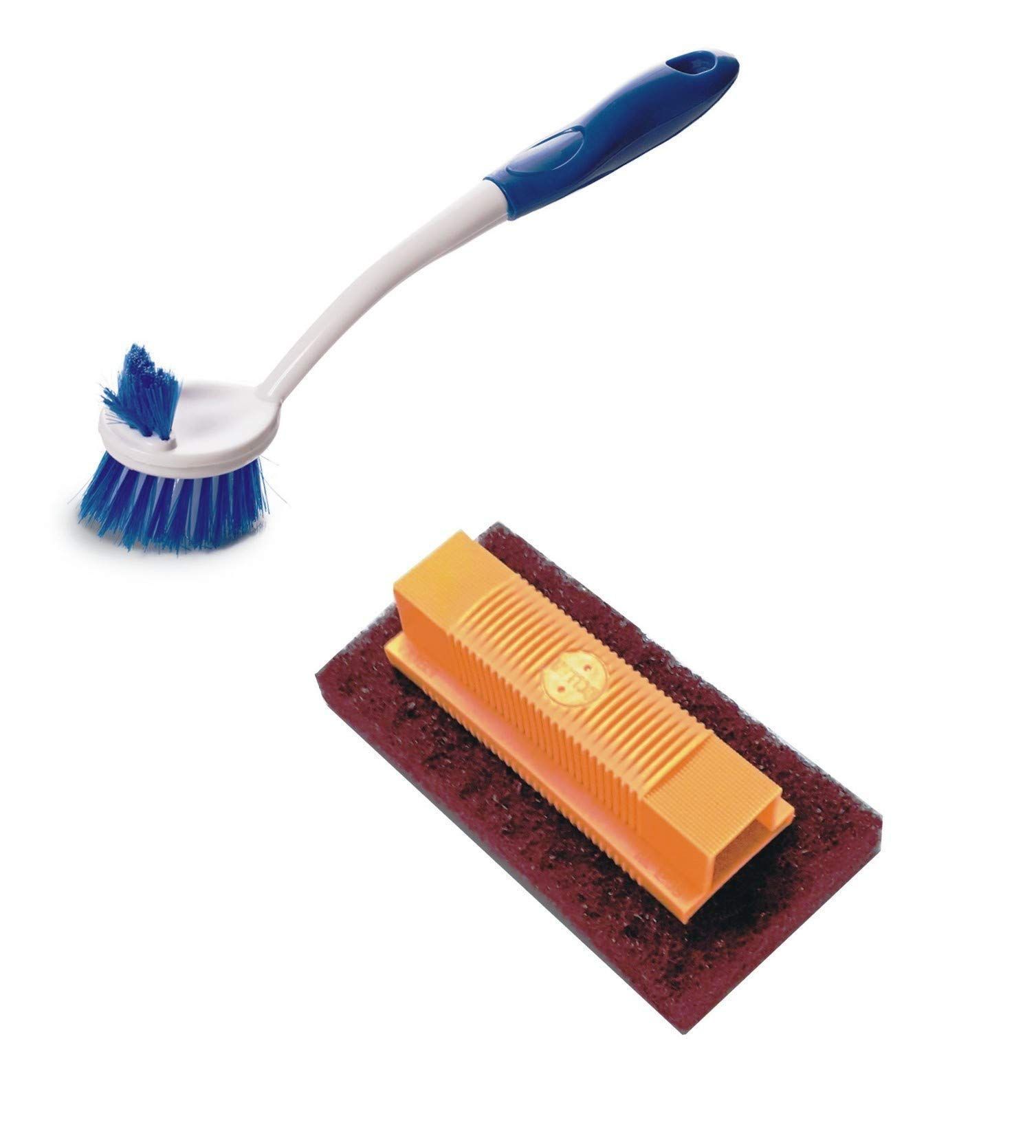 VIMAL JONNEY Dollar Easy-Grip Scrubber Brush + Nuvo Multi Purpose Brush Combo Set