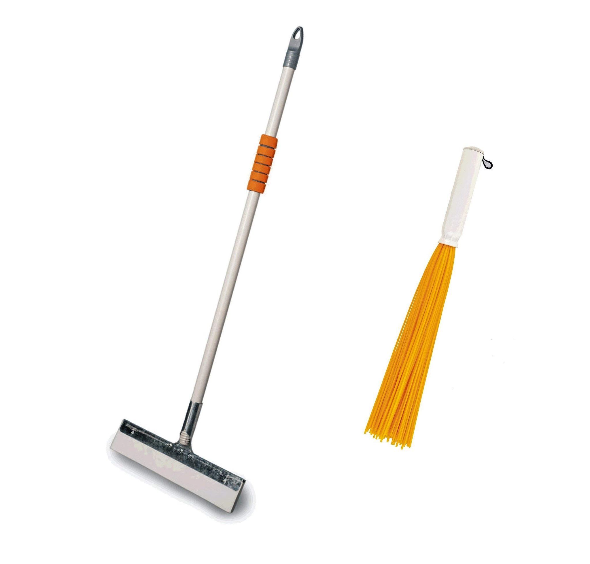 Vimal Ecowipe 300 Bathroom Floor Cleaning Wiper and Tintin 20" Bathroom Cleaning Plastic Broom Combo Set