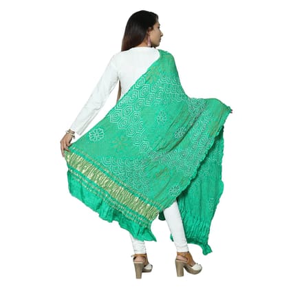 Garvi Gurjari (A Gujarat Govt Enterprise Green Gajji Silk Bandhani Dupatta