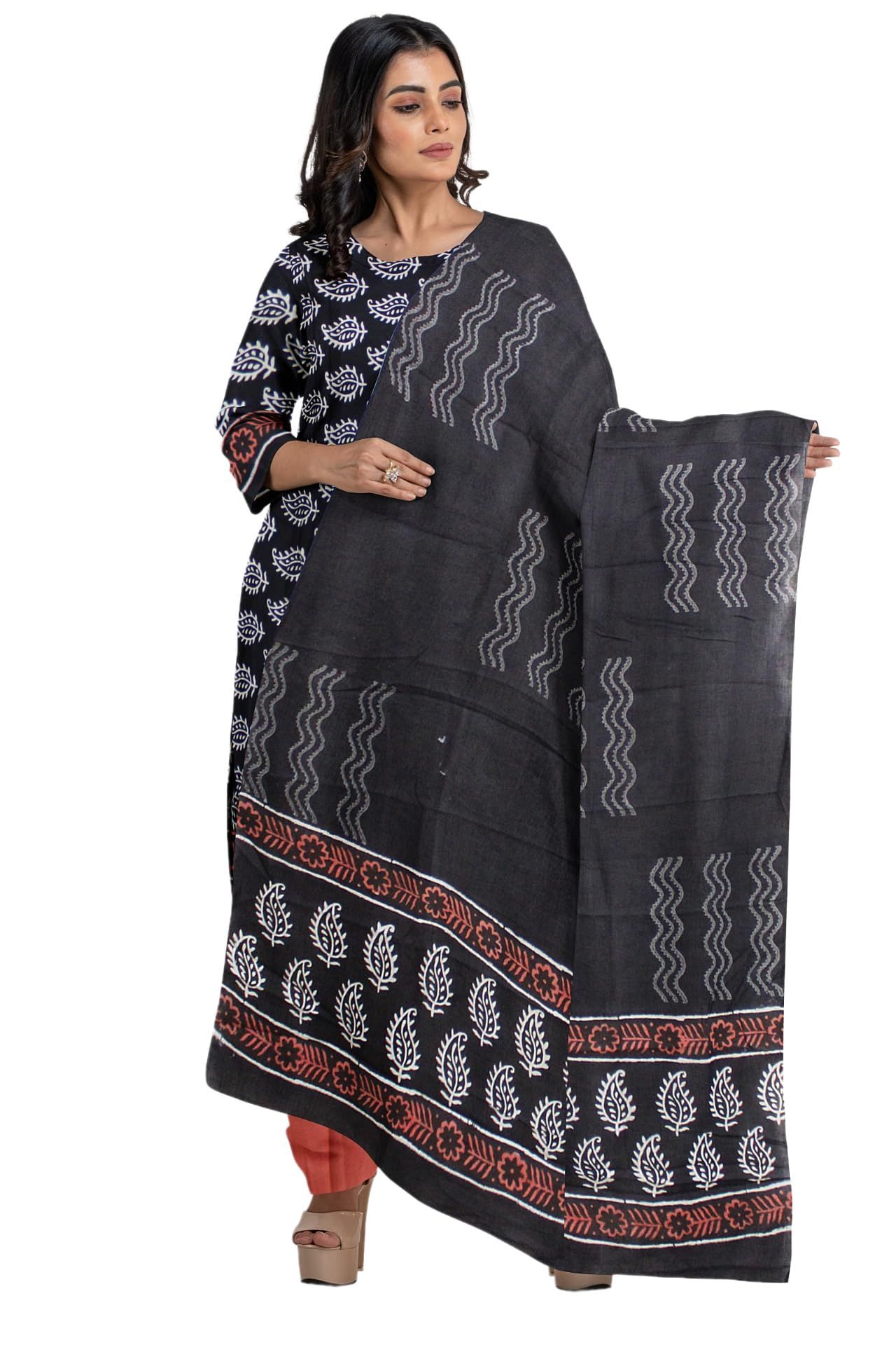 Garvi Gurjari (A Gujarat Govt Enterprise) Hand Block Print Cotton Dress Material/Salwar Suit(GGCBPSS32)