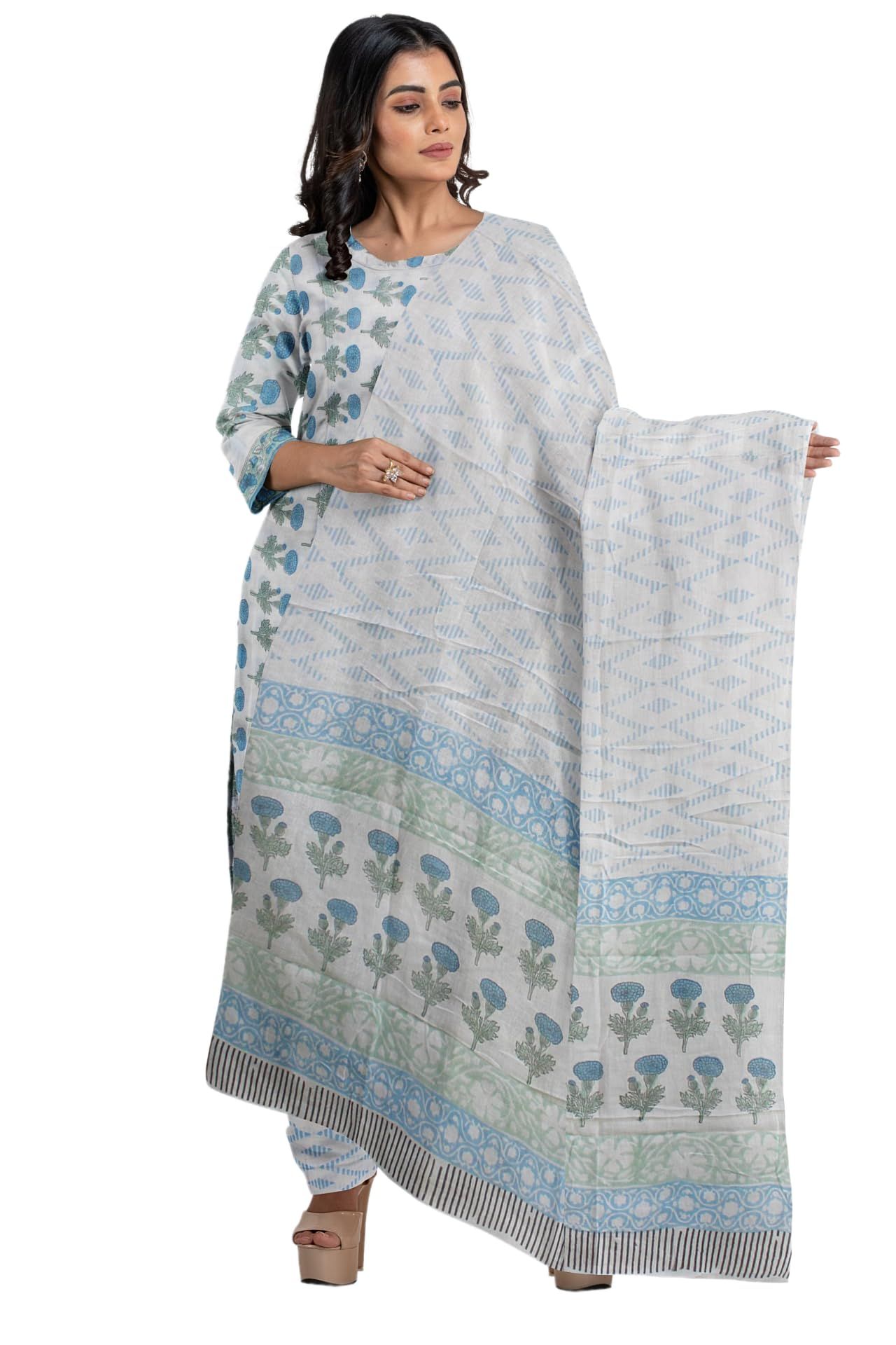 Garvi Gurjari (A Gujarat Govt Enterprise Hand Block Print Cotton Dress Material/Salwar Suit(GGCBPSS17)