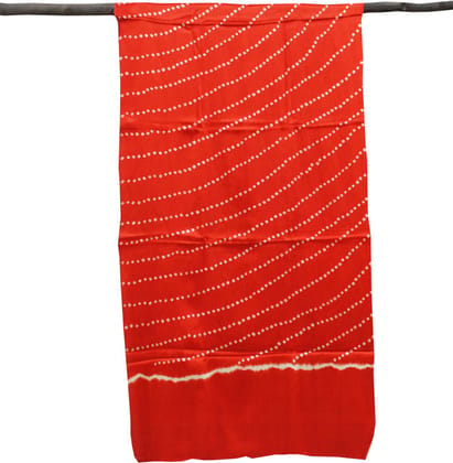 Garvi Gurjari (A Gujarat Govt Enterprise Orange Mashru Silk Handwoven Bandhani Dupatta(GGCMSBS05)