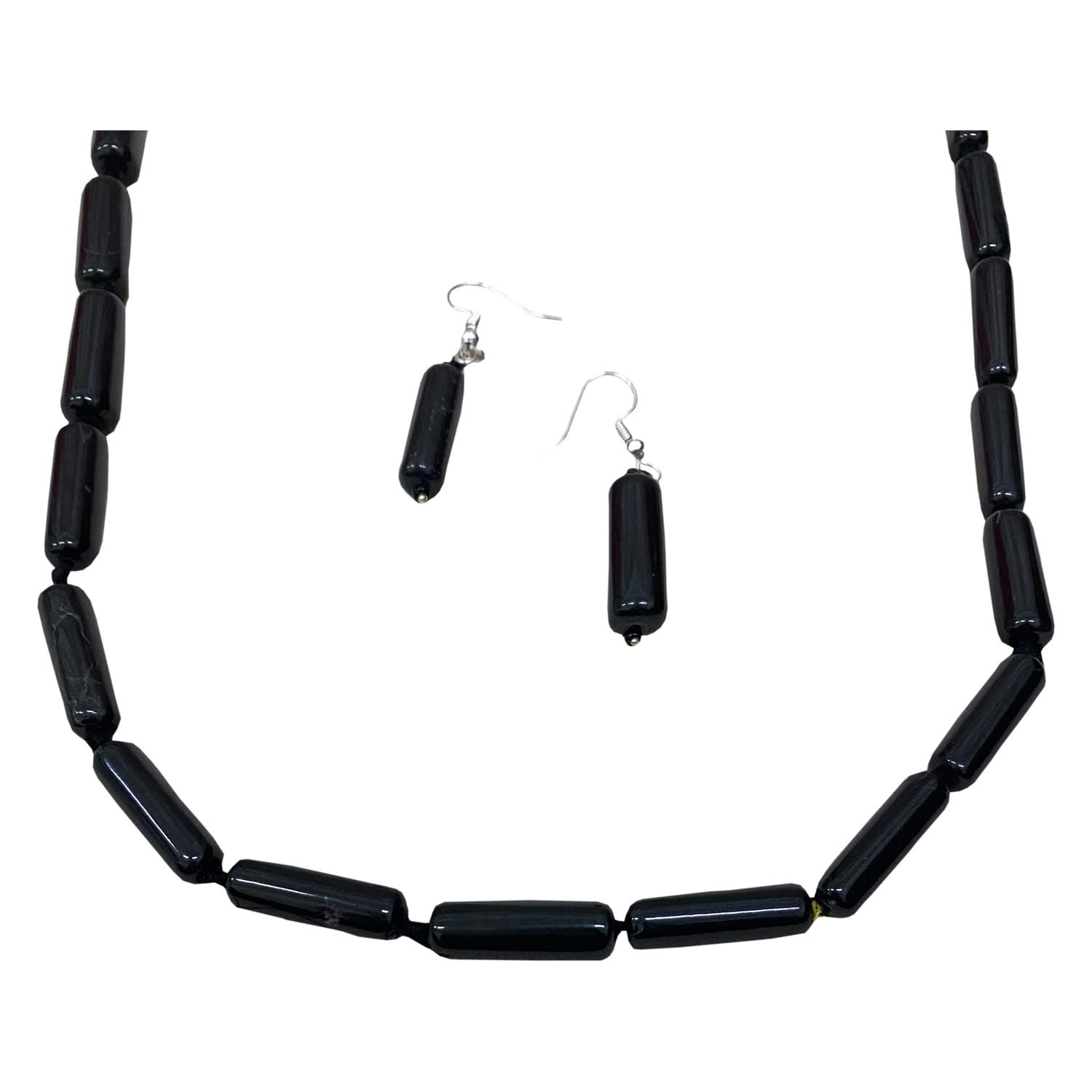 Garvi Gurjari (A Gujarat Govt Enterprise Black Handmade Semi Precious Stone Necklace Set