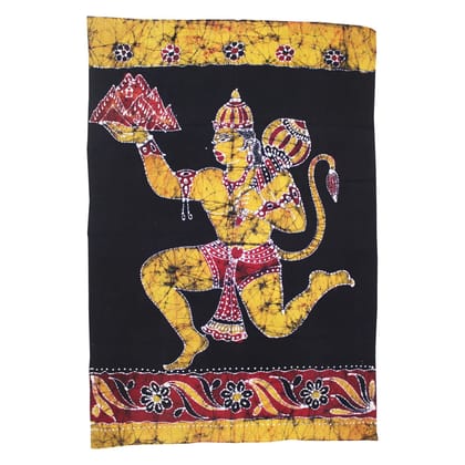 Garvi Gurjari (A Gujarat Govt Enterprise Handpainted Lord Hanuman Batik Painting Tapestry Cotton Wall Piece