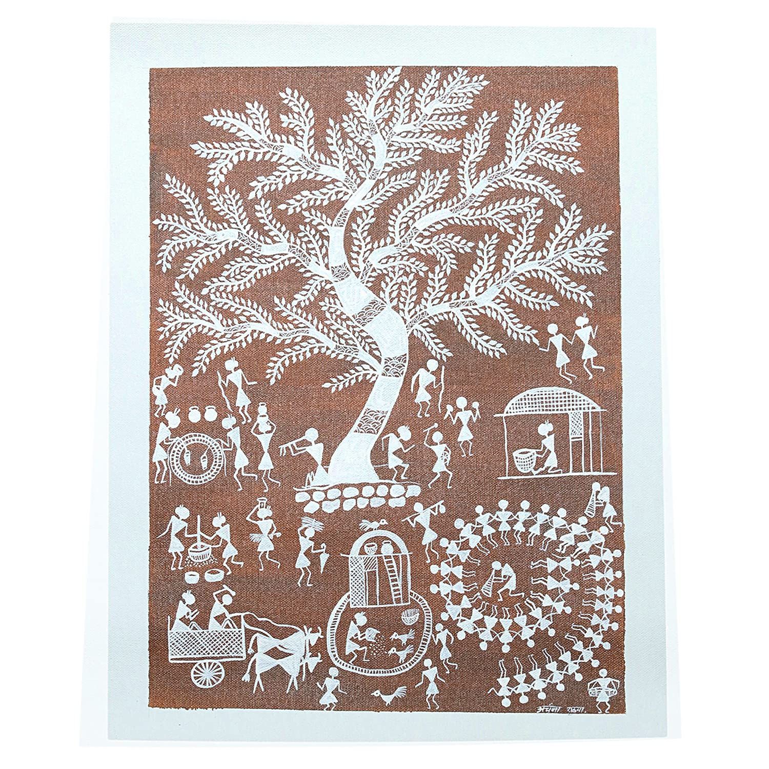 Garvi Gurjari (A Gujarat Govt Enterprise) Brown Warli Painting