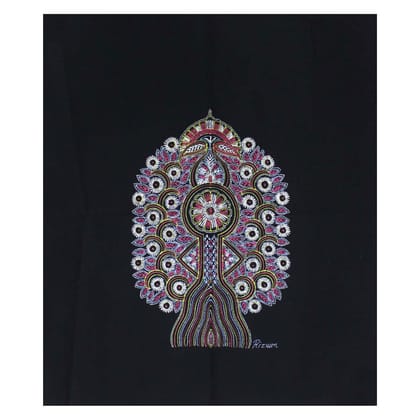 Garvi Gurjari (A Gujarat Govt Enterprise Handmade Rogan Painting - Black(GGCHRP22)