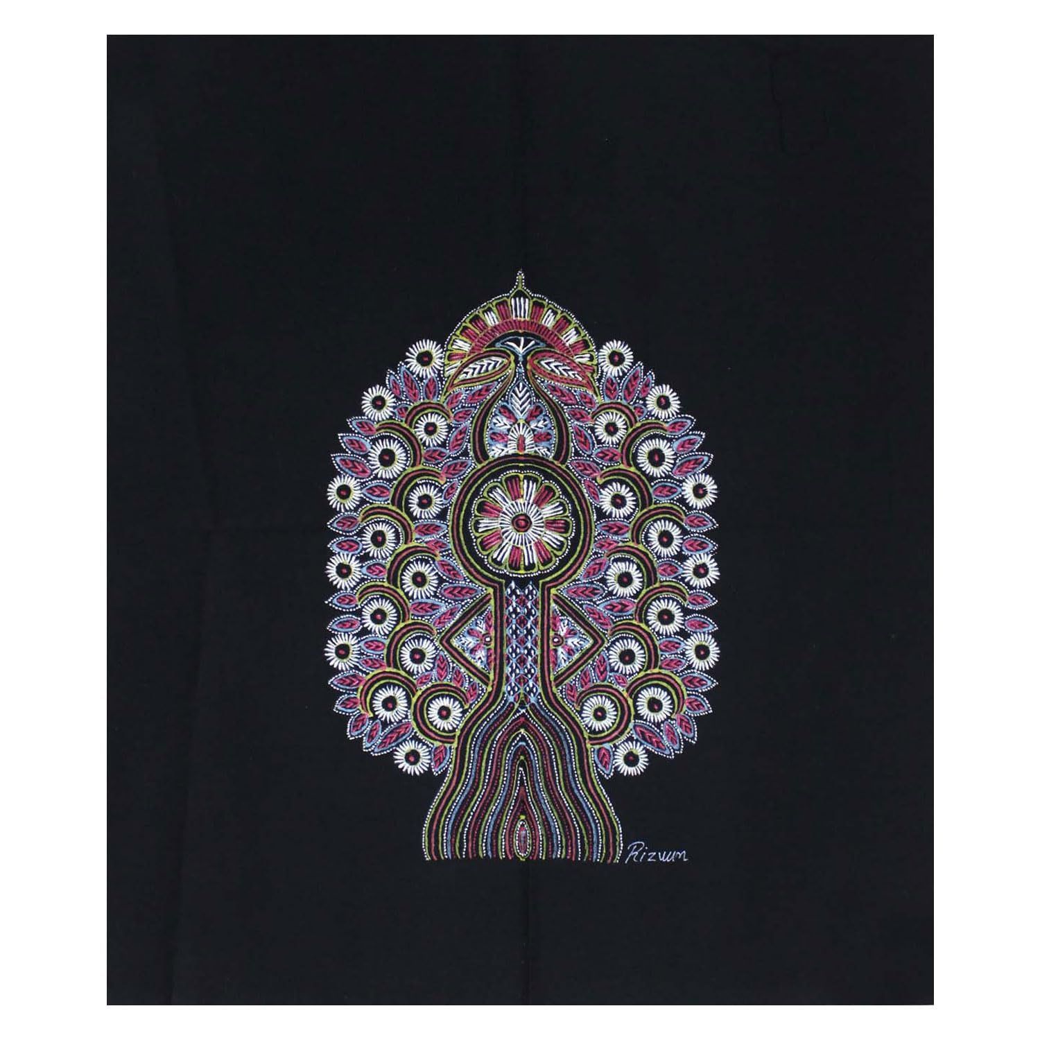 Garvi Gurjari (A Gujarat Govt Enterprise Handmade Rogan Painting - Black(GGCHRP22)