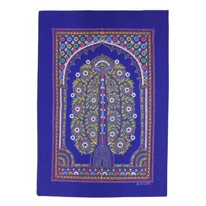 Garvi Gurjari (A Gujarat Govt Enterprise Handmade Rogan Painting - Blue(GGCHRP15)