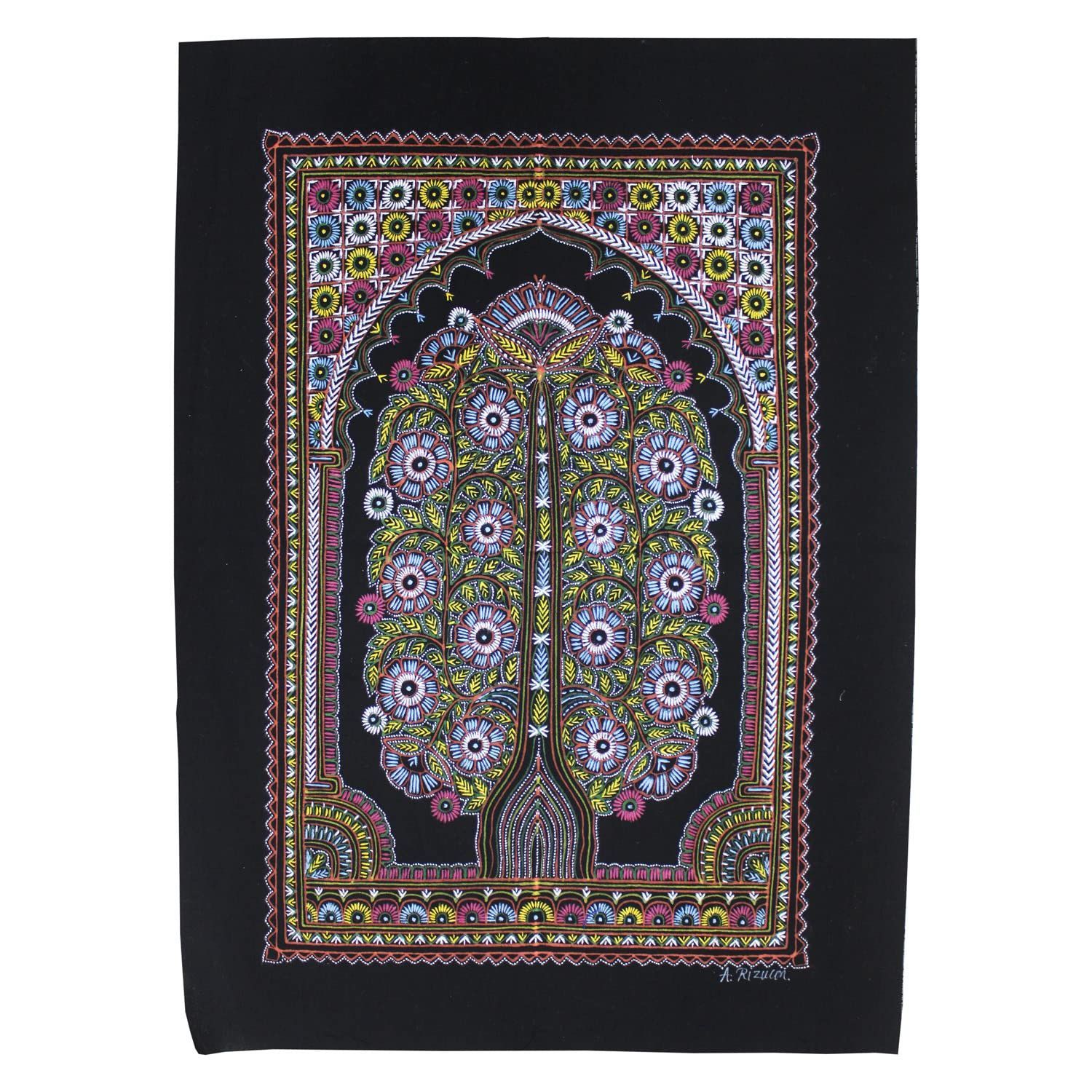 Garvi Gurjari (A Gujarat Govt Enterprise Handmade Rogan Painting - Black(GGCHRP13)