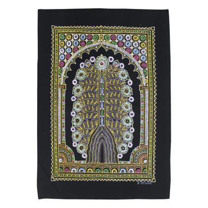 Garvi Gurjari (A Gujarat Govt Enterprise Handmade Rogan Painting - Black(GGCHRP10)