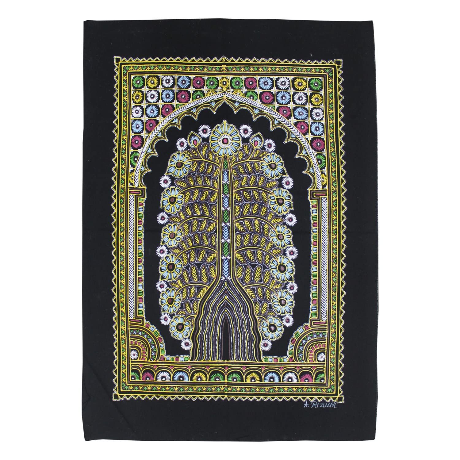 Garvi Gurjari (A Gujarat Govt Enterprise Handmade Rogan Painting - Black(GGCHRP10)