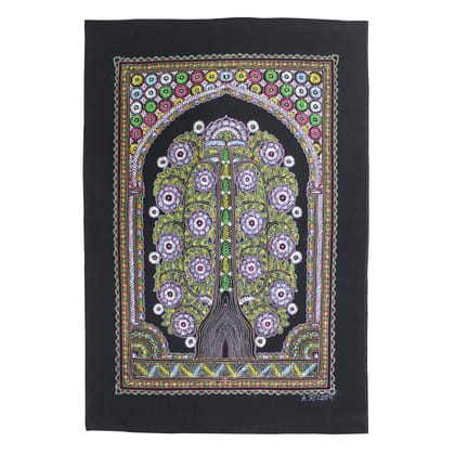 Garvi Gurjari (A Gujarat Govt Enterprise Handmade Rogan Painting - Black(GGCHRP08)