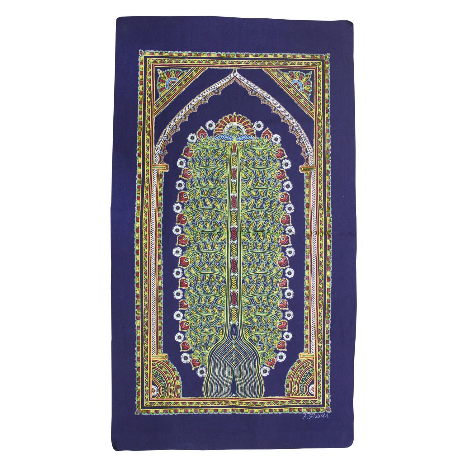 Garvi Gurjari (A Gujarat Govt Enterprise Handmade Rogan Painting - Navy Blue(GGCHRP05)