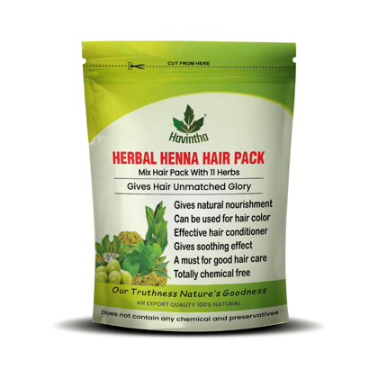 Havintha Natural Herbal Henna 11 Herbs Mix Hair Pack, Product Of Havintha, 227G