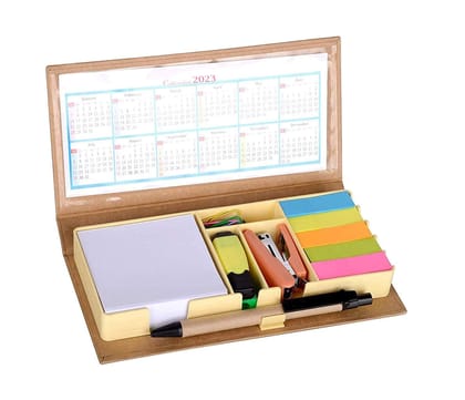 Weshopaholic Eco-Friendly Stationary Set with Paper Clips, Stapler, Sticky Notes, Calendar, Pen (Design 1-Memo Pads)