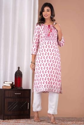 Women's Rayon Buty Print Kurti