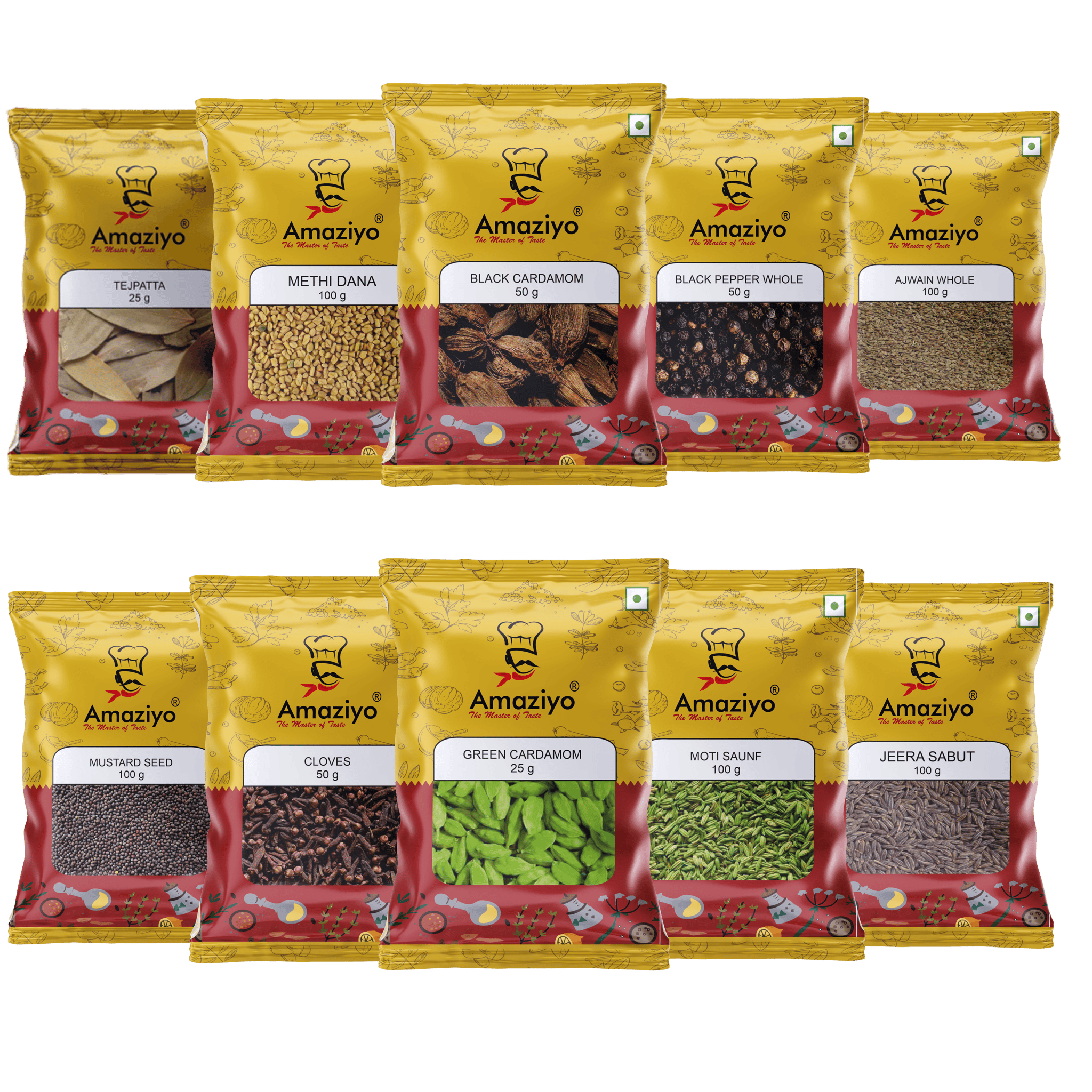 Amaziyo Whole Spices Combo 700 g / Pack of 10