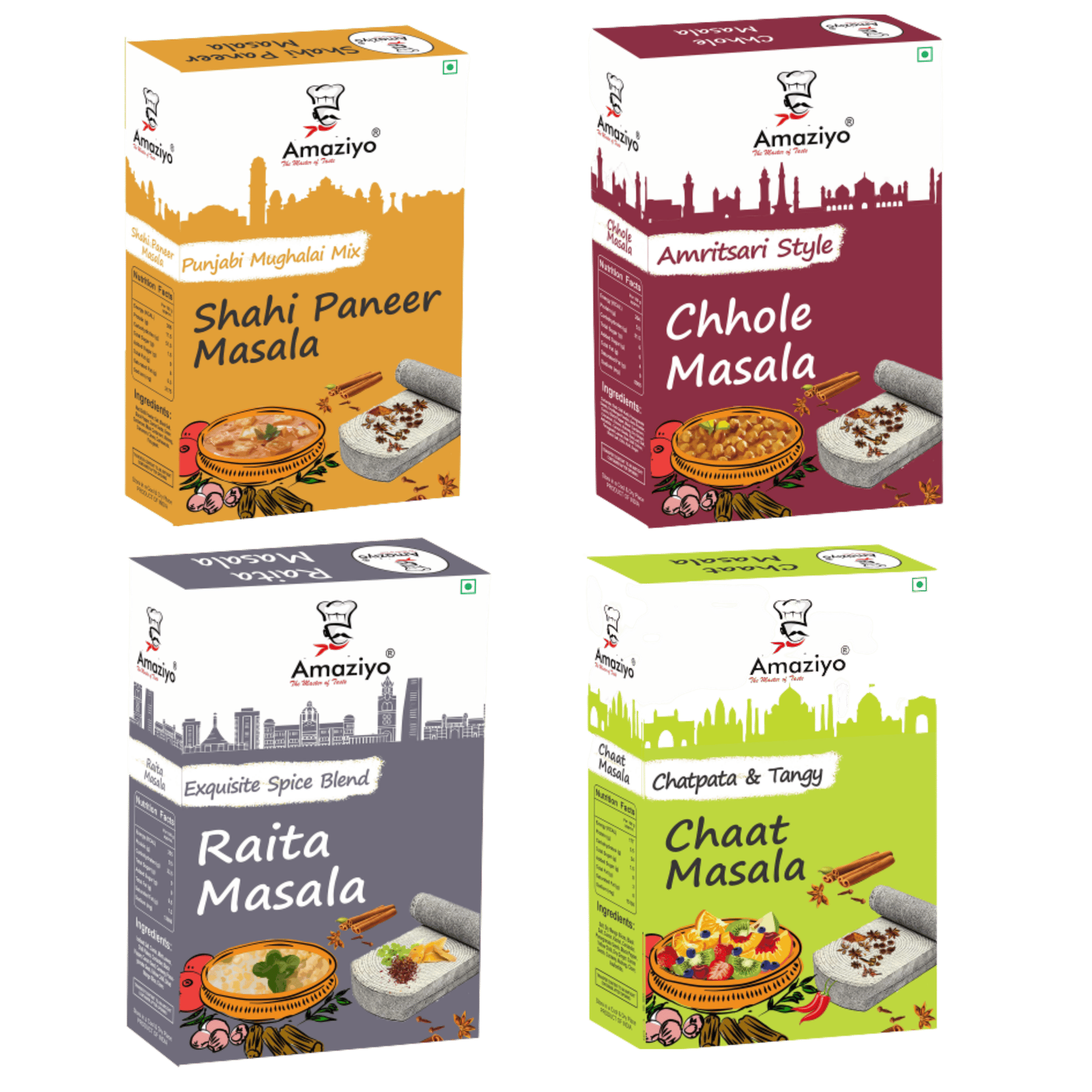 Amaziyo Spice Mix Combo 400 g | Pack of 4 | 100 g Each