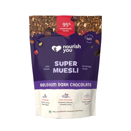 NOURISH YOU Quinoa Muesli | 375g | Power Breakfast Cereal | Rich in Fibre and Protein | Gluten Free