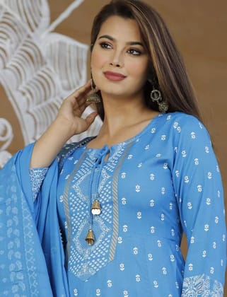 Sky Blue Ghanti Kurti Set