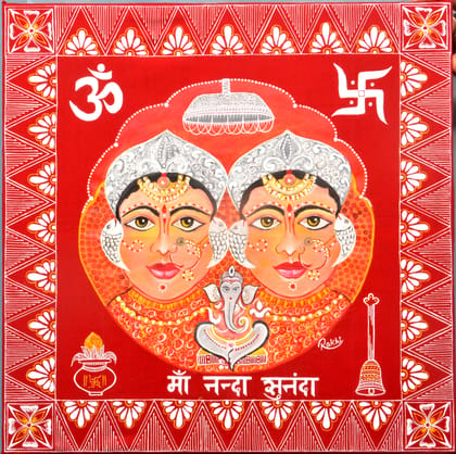 Maa Nanda Sunanda Aipan Painting