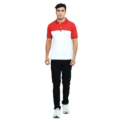 Men's Cotton Blend Half Sleeve Polo Tshirt (Red, 2XL)-PID43514