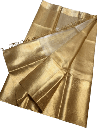 Shining Golden Newly DesignTissue Saree