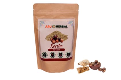 Aru Herbal Reetha Powder for Hair Scalp Treatment, Hair Growth, and Conditioning Hair Pack | Excellent Hair Conditioner & Cleanser (175g)