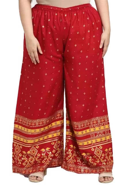 Macy Wide Leg Plus-Size Pant | Red