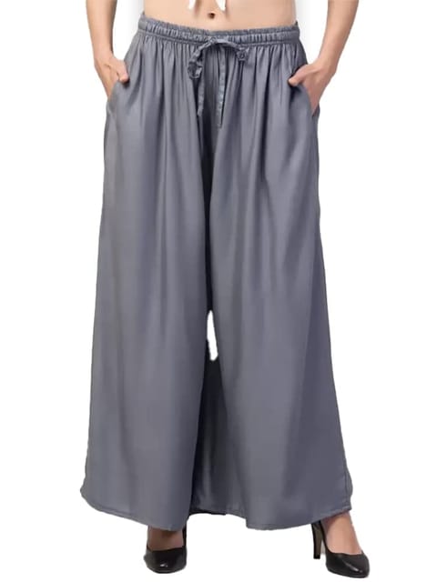 Womens Silk Knit Palazzo Pants Wide Leg Trousers Ankle Pants Elastic Waist  | eBay