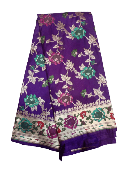 Banarasi  Cotton Silk Purple Saree