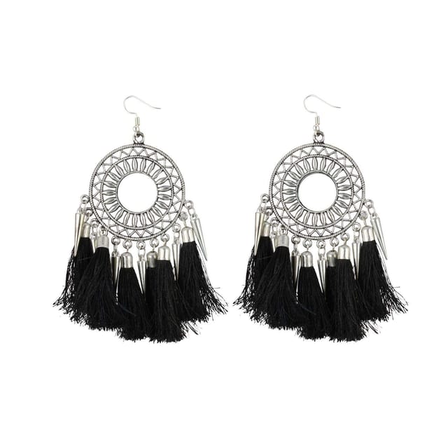 Simple Zirconia Tassel Silver Earrings – Salty Accessories