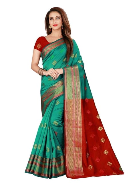 Women's Printed Poly Silk Saree with Unstitched Blouse Piece | eBay