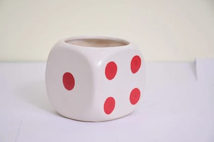 Ceramic Ludo Dice Shaped Planter