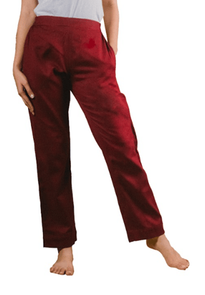 Women's Straight Fit pants -  Maroon