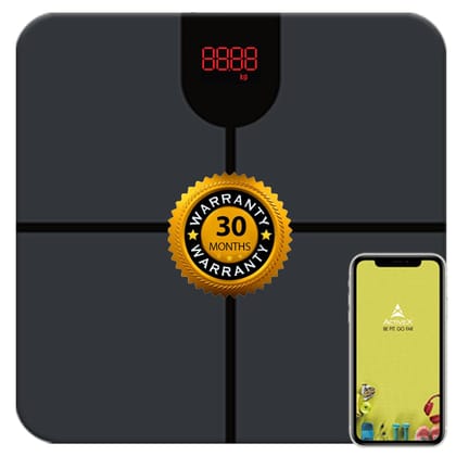 ActiveX (Australia) Ivy+ Bluetooth BMI Digital Body Weight Scale | Super Bright LED | Free ActiveX App | Batteries included | Not A Body Fat Scale |Black