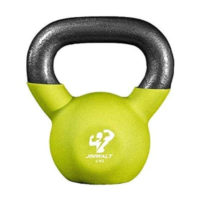 JIMWALT The Indian Made Premium Half Coated Neoprene Kettlebells  (2KG)