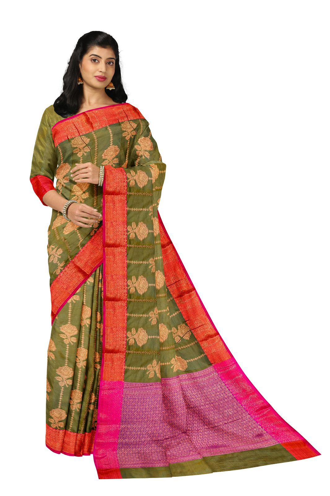 Woven Banarasi Jacquard Silk Saree