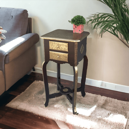 Two Dwr Brass Fited Stool / Chest Stool / Living Room / Side Table