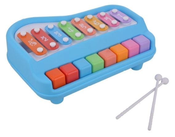 2 in 1 Baby Piano Xylophone Toy | 8 Multicolored Key |  Educational Musical Learning Piano Cum Xylophone Toy for 1-3 Years Old Baby, Girls & Boys (Large)